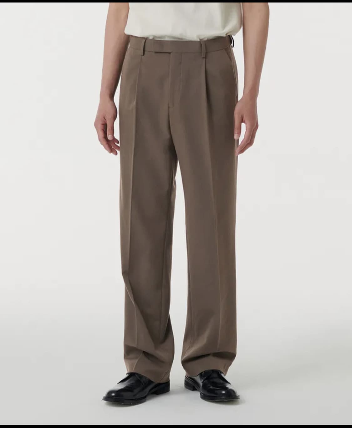 와이드 히든 밴딩 슬랙스(더스티 베이지) 상품이미지1