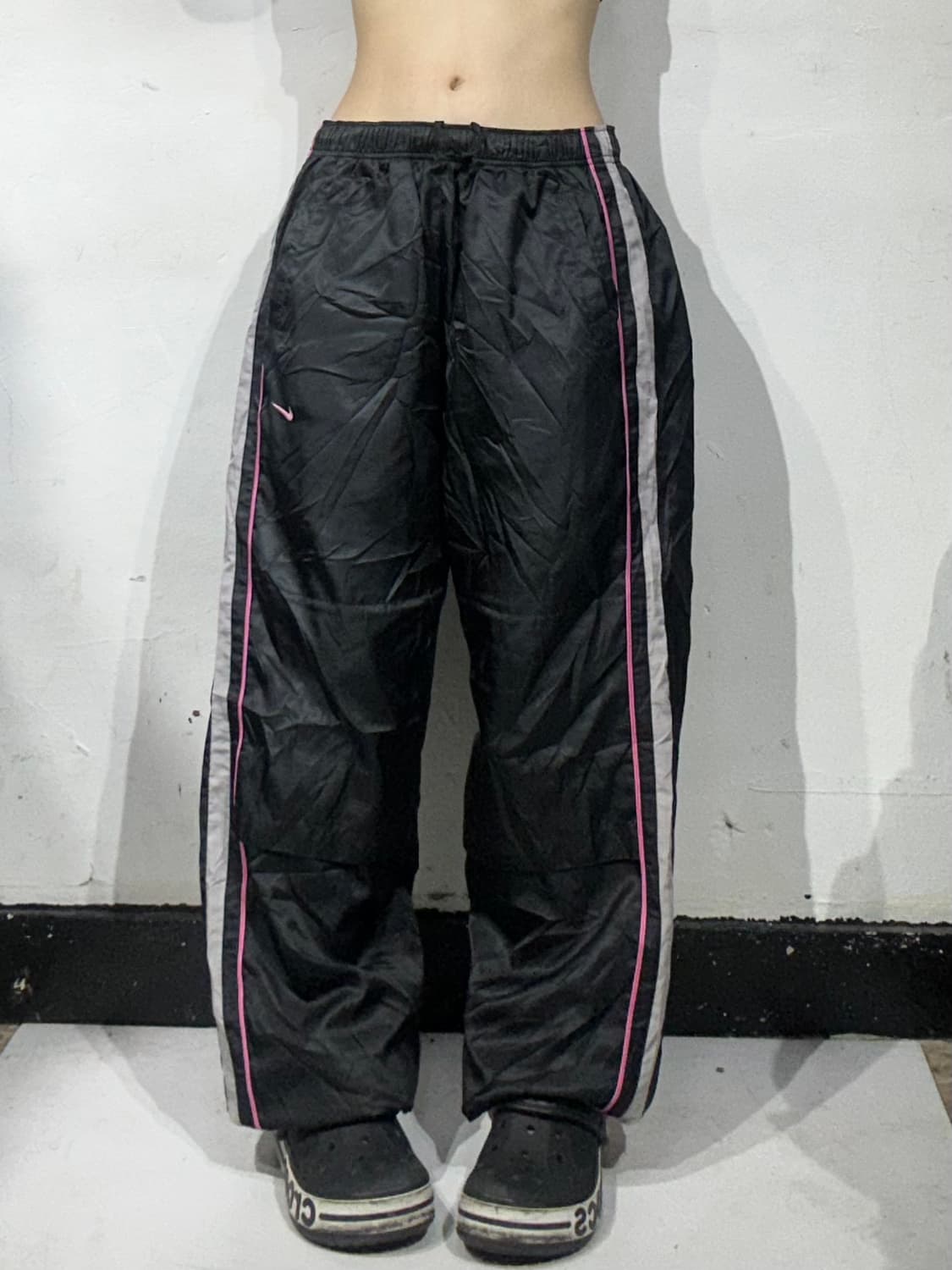 00s 나이키 블랙 와이드 핑크 사이드 라인 팬츠 L 상품이미지2