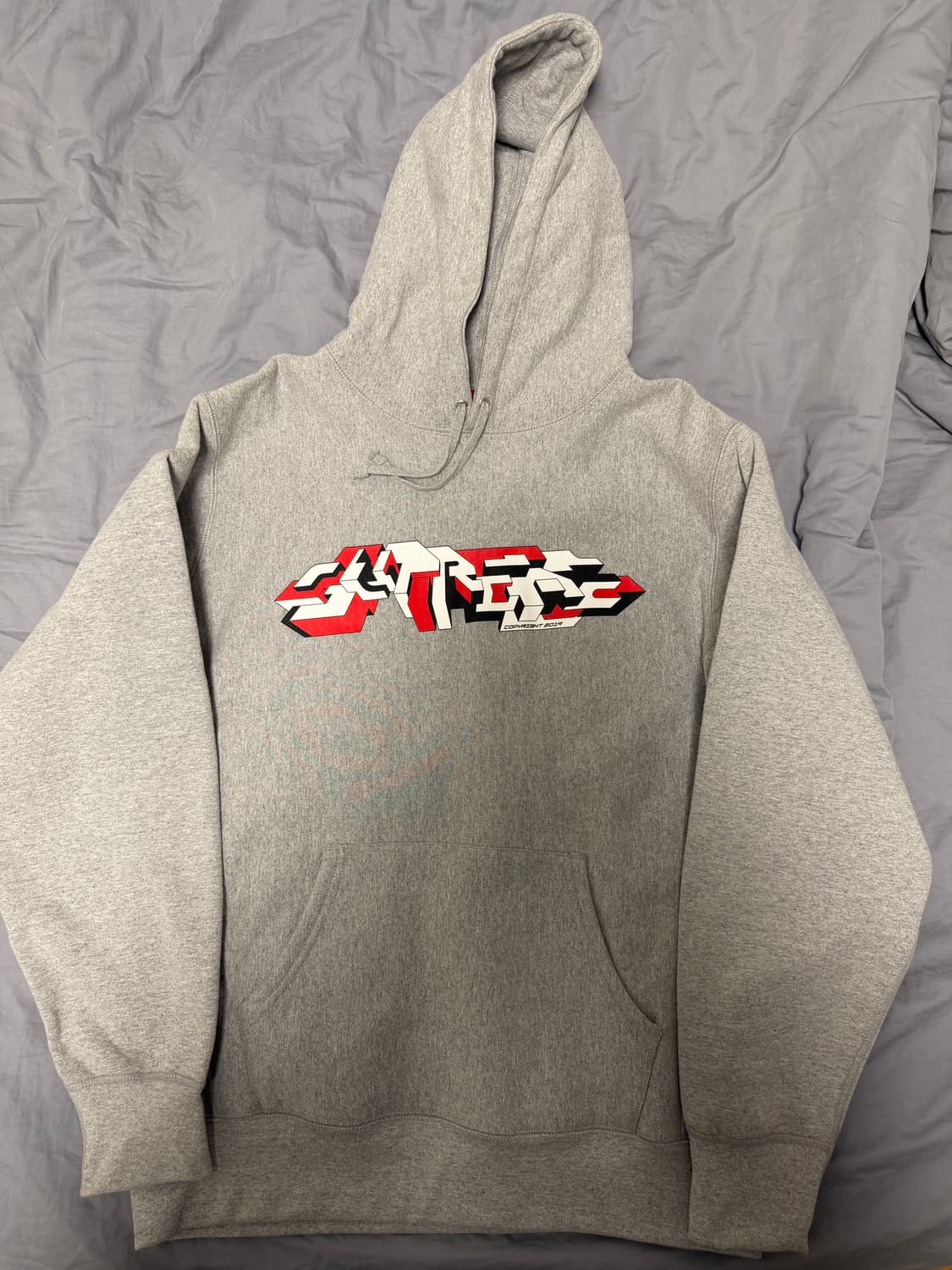 슈프림 19 F/W 델타 로고 후드 그레이 라지 판매 상품이미지1