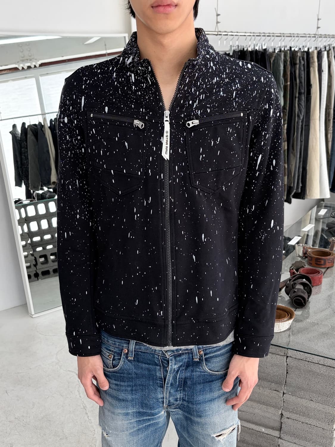 지스타 로우 페인티드 집업 자켓 상품이미지1