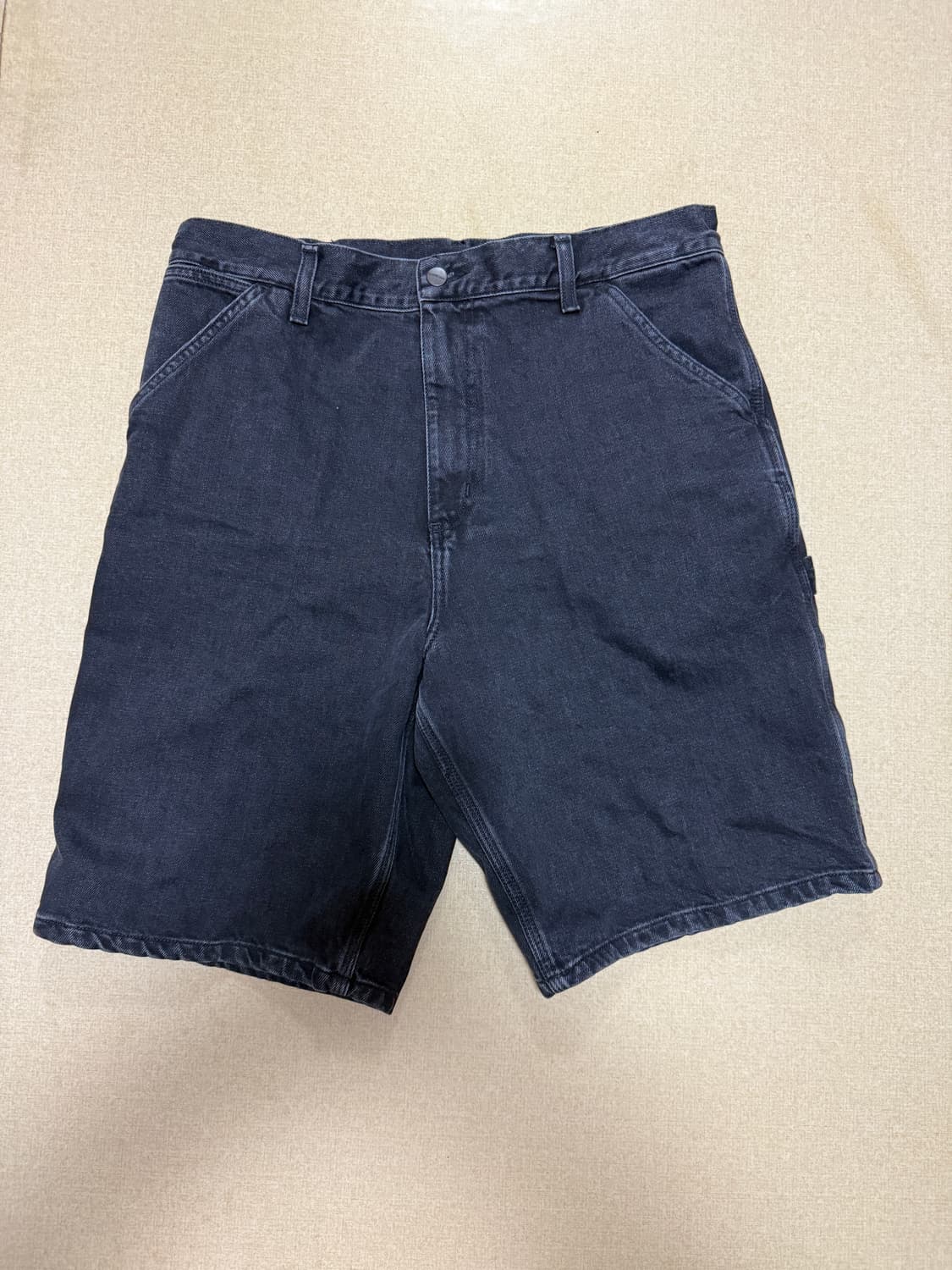 칼하트WIP 싱글니 숏츠 스미스(Black Stone Washed), 3 상품이미지1