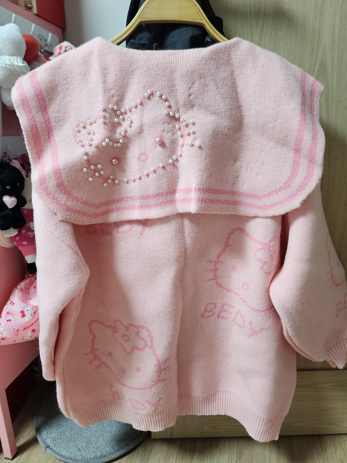헬로키티 핑크 진주 세일러 가디건 상품이미지2