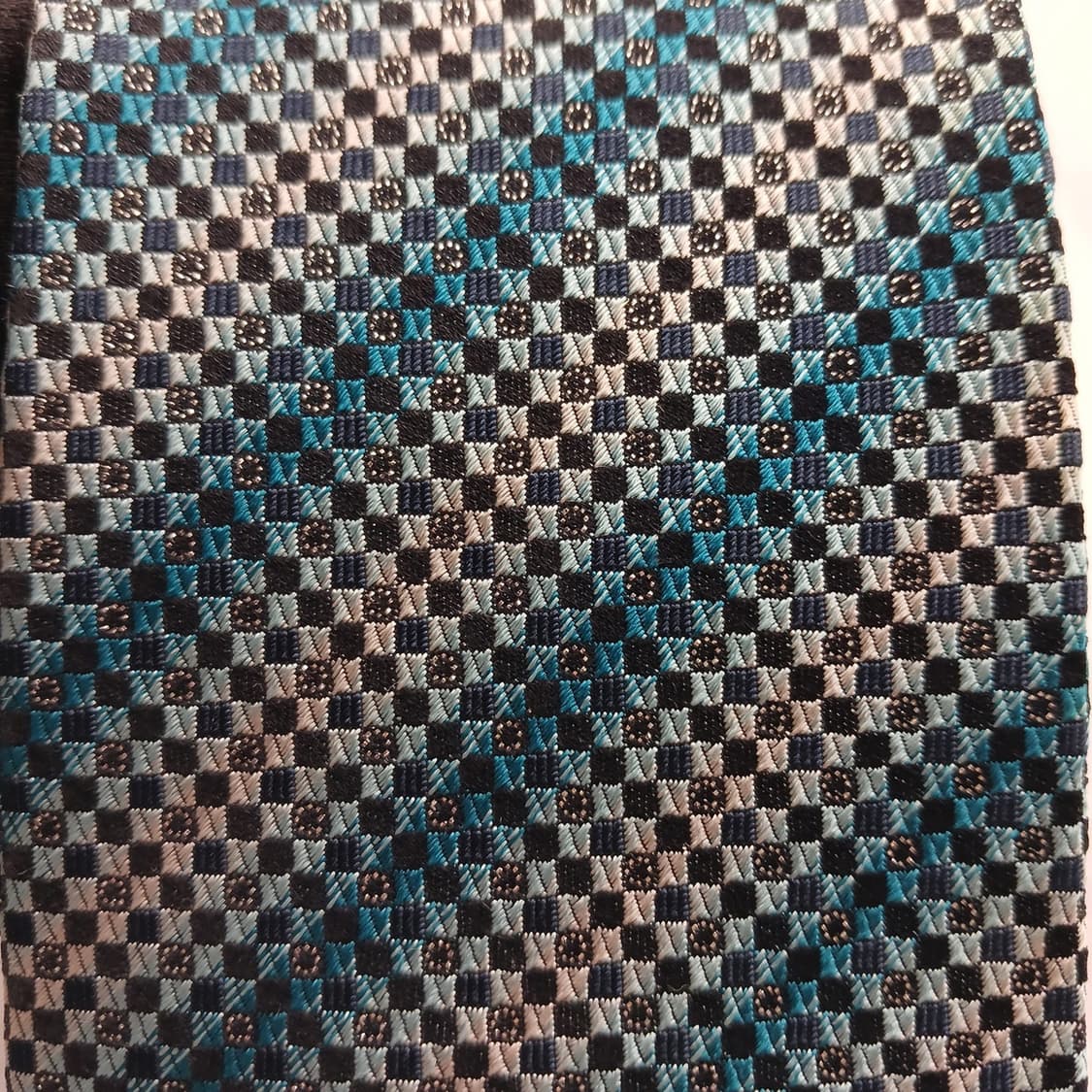 메트로시티 실크 블루&그린 자카드 넥타이 8.6cm A+등급 A18579 상품이미지6