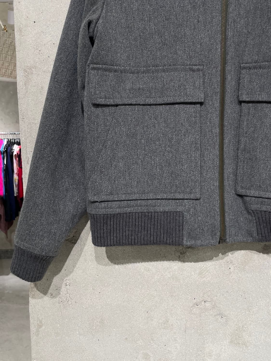 아페쎄 그레이 퍼 시어링 울 자켓 상품이미지4
