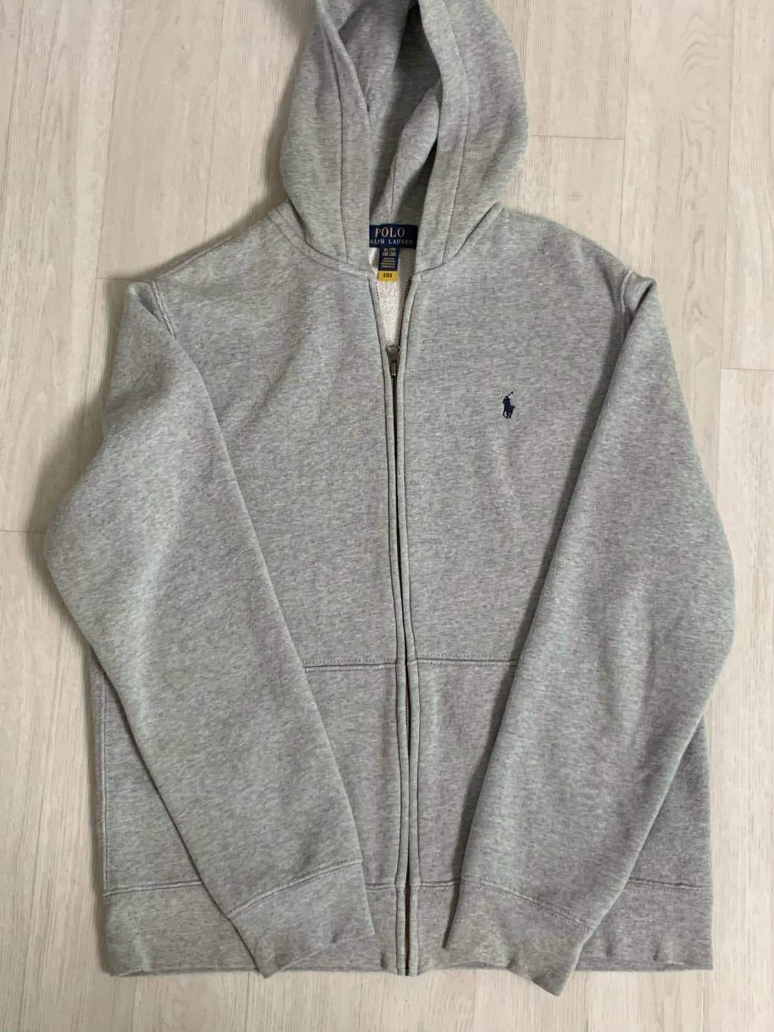 폴로 그레이 기모 후드집업 상품이미지1