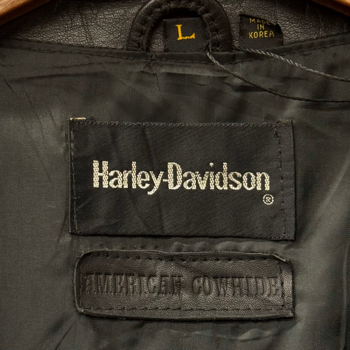 80s 90s 할리데이비슨 후면 빅 로고 바이커 레더 베스트 N229 상품이미지6