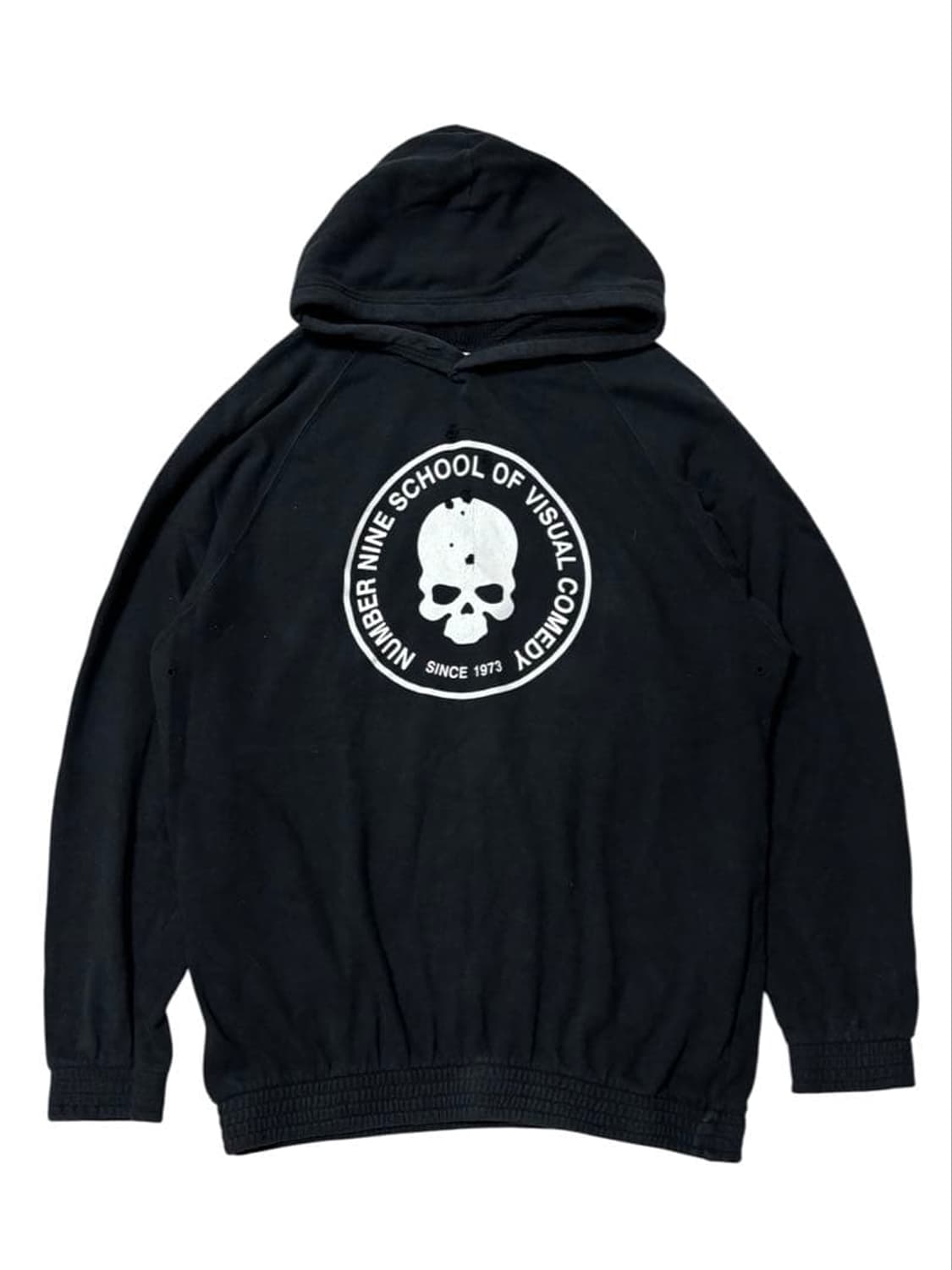 01AW 넘버나인 스쿨 오브 비주얼 코메디 후드티 블랙 상품이미지1