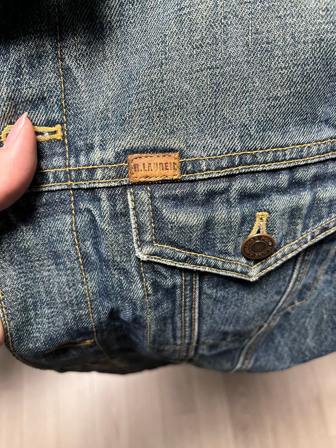 폴로 데님자켓 (카라 제거 커스텀 / 빈티지 워싱) 상품이미지2