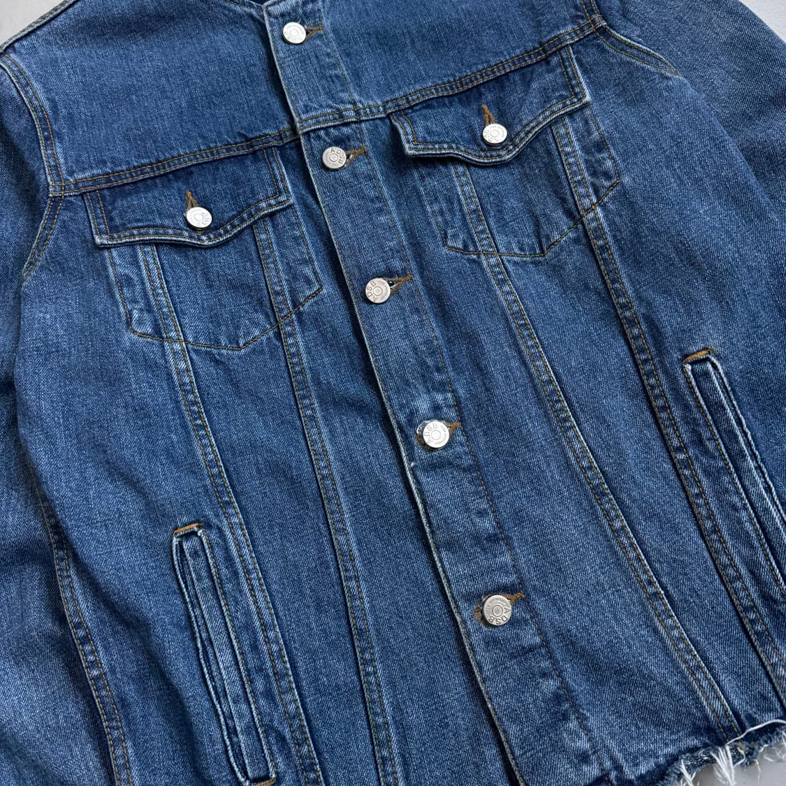 앤더슨벨 카라리스 논카라 데님 자켓 상품이미지5