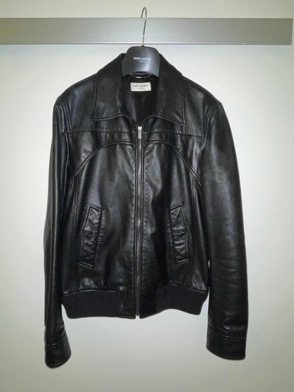 생로랑 레더 싱글 자켓 상품이미지1