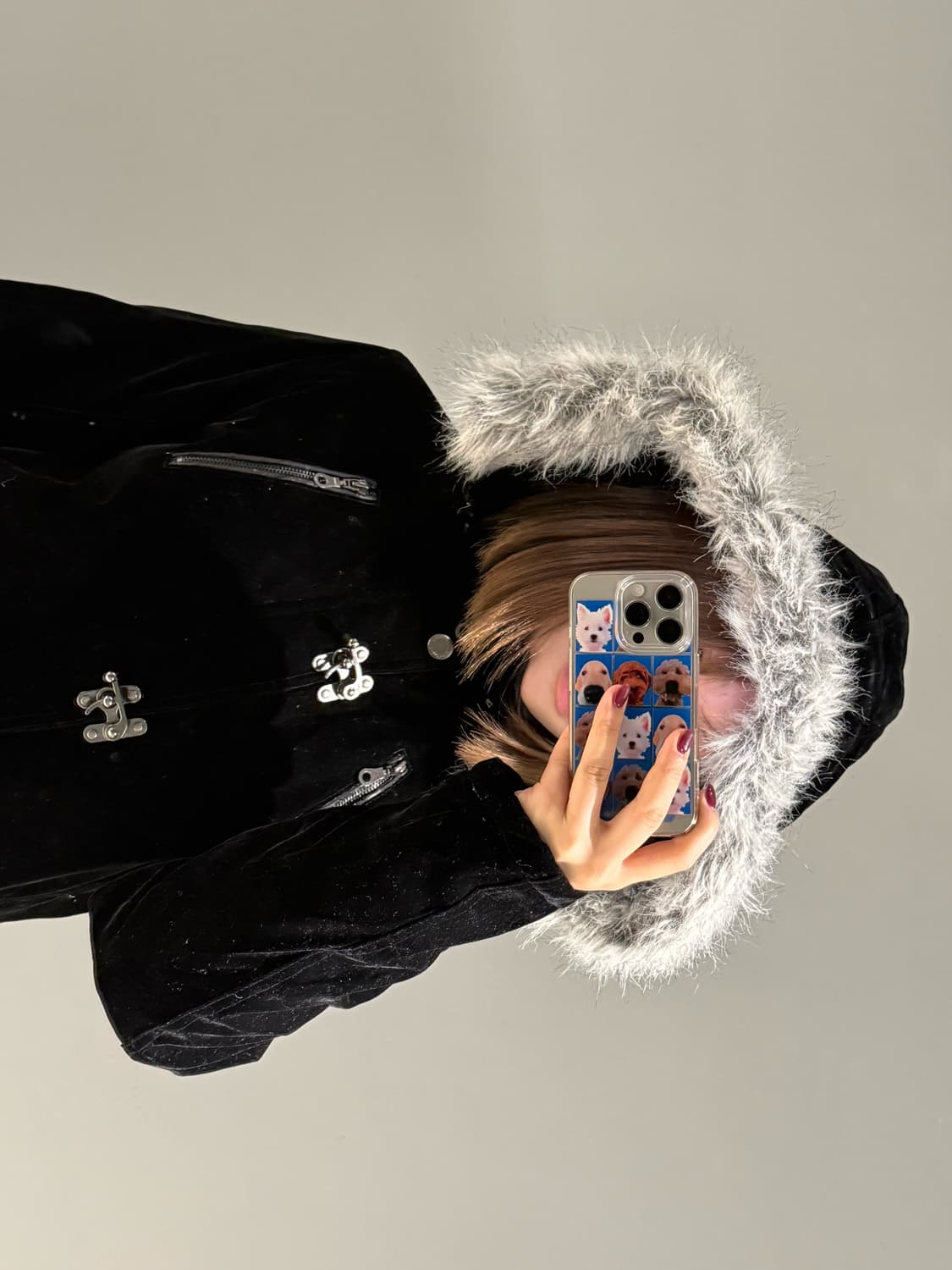 In the attic fur trimming velour jacket 상품이미지4