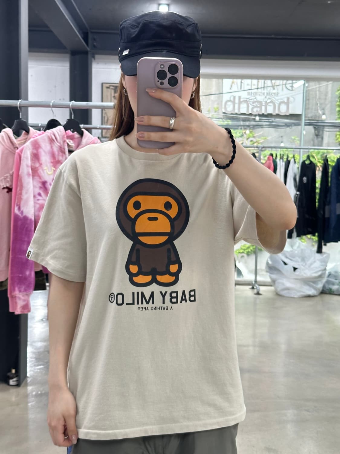 베이프 빅 마일로 반팔티 뮤트베이지 상품이미지1