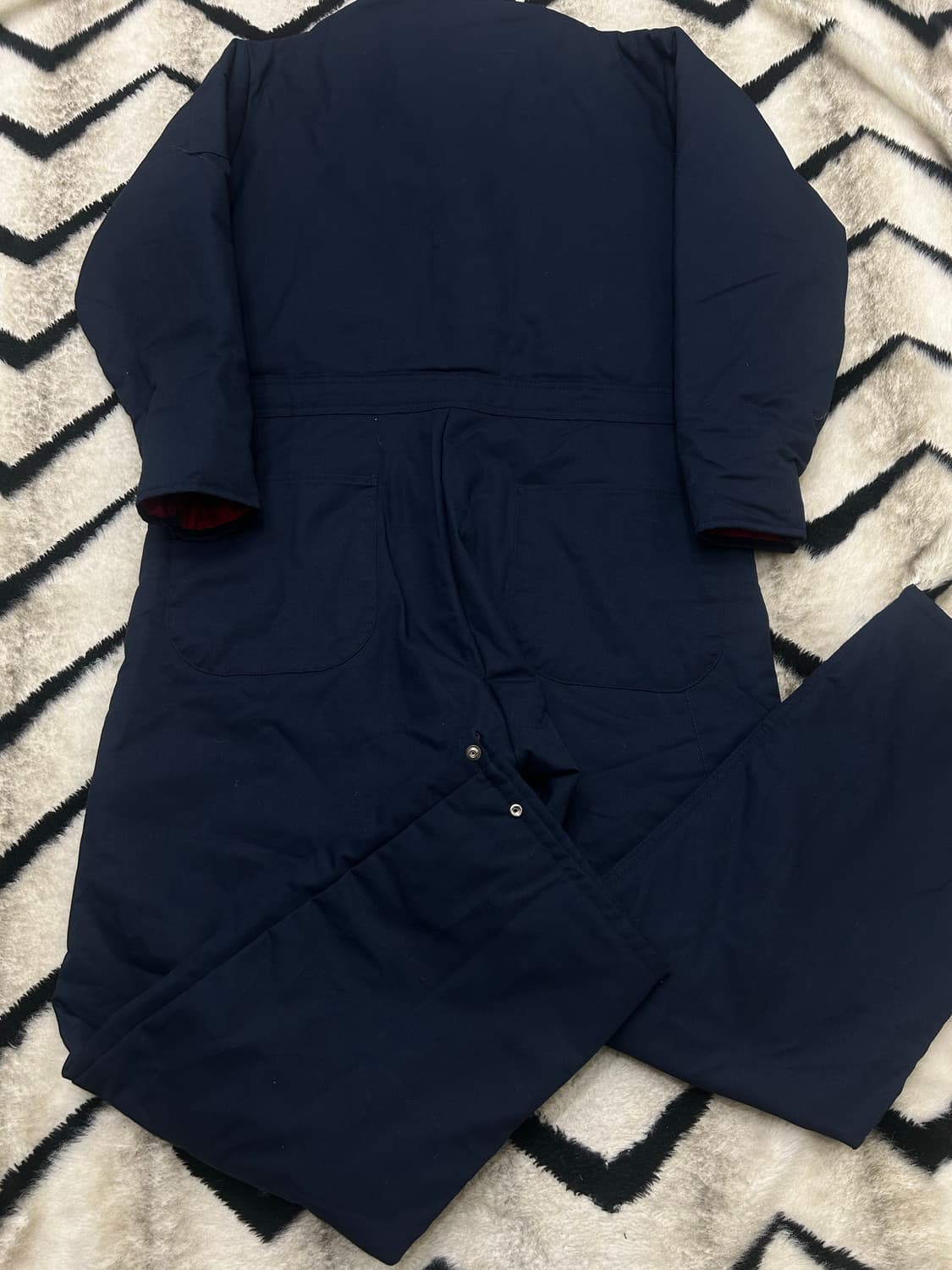 [L]레드캡 커버올 점프슈트/안감퀄팅/네이비 상품이미지4