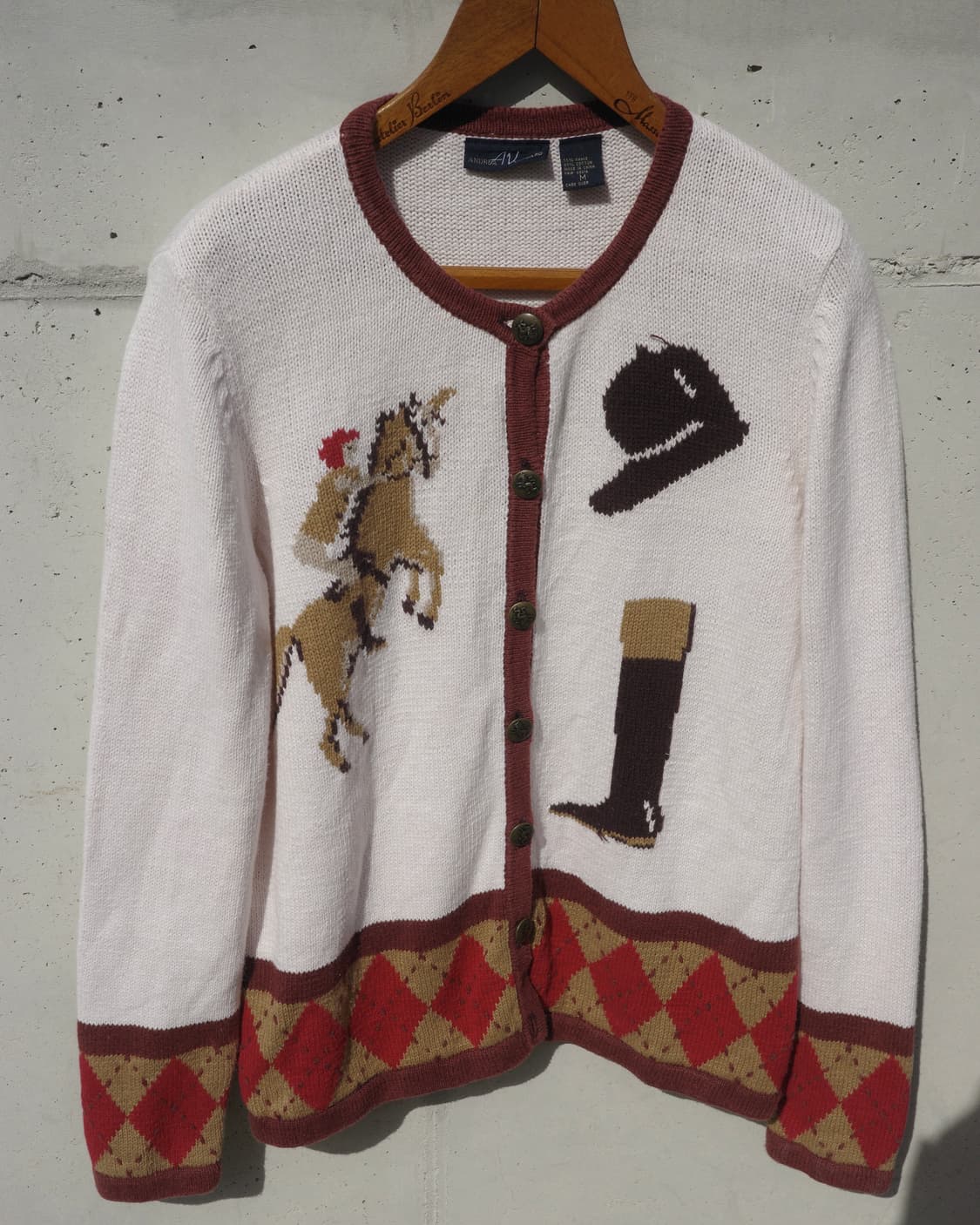 빈티지 라이딩 패턴 코튼 가디건 상품이미지2