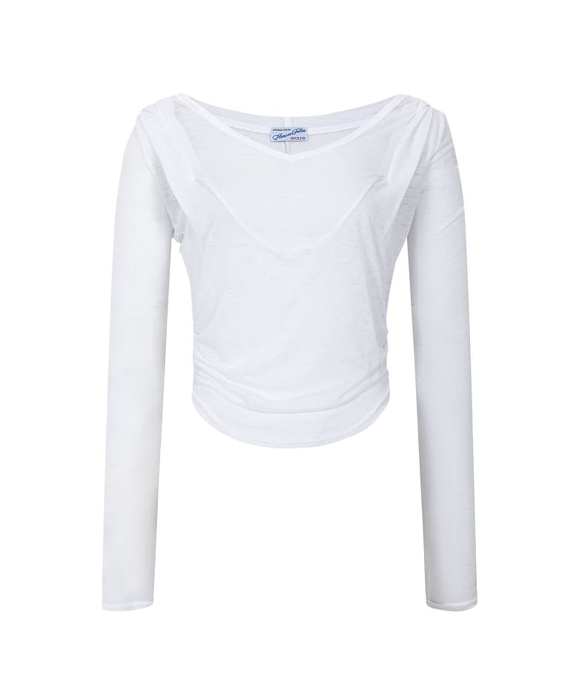 플리즈노팔로우 모아 드레이프 후디 롱슬리브 탑 화이트 상품이미지2