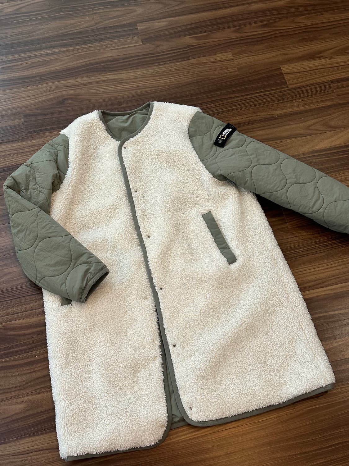 내셔널지오그래픽 양털 롱 리버시블 코트 L 상품이미지2