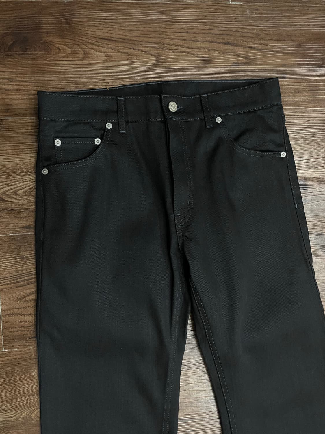 hallaveshje 블랙 데님 팬츠 블랙진 생지 상품이미지3