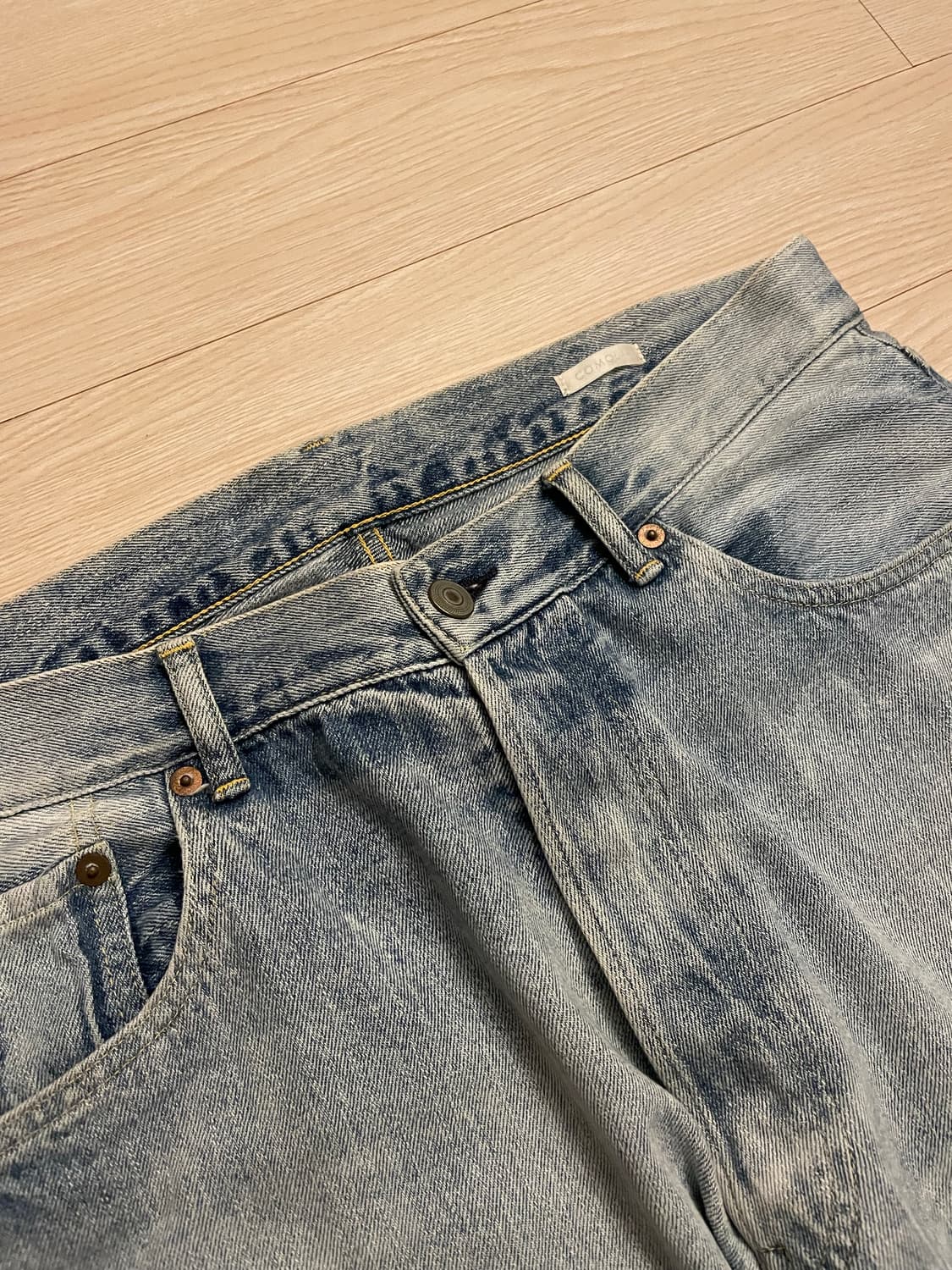 22AW 코모리 블리치 데님 셀비지O 상품이미지3