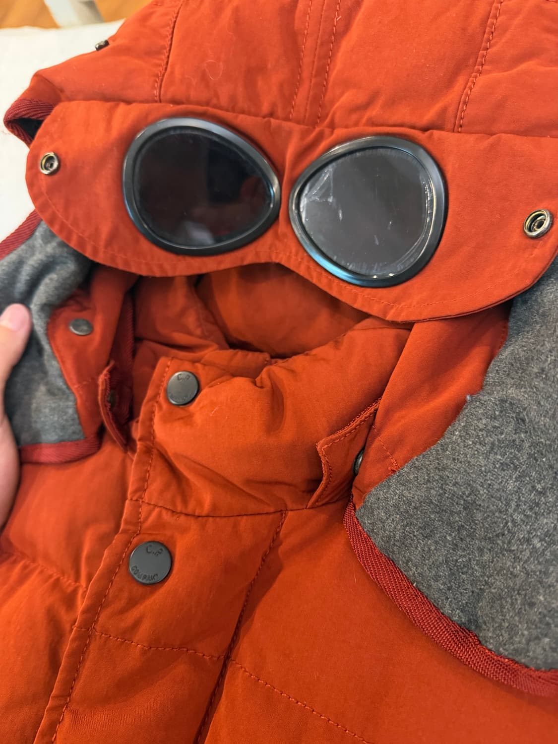 CP 컴퍼니 12FW 아카이브 고글 덕다운 패딩 파카 오렌지 상품이미지3