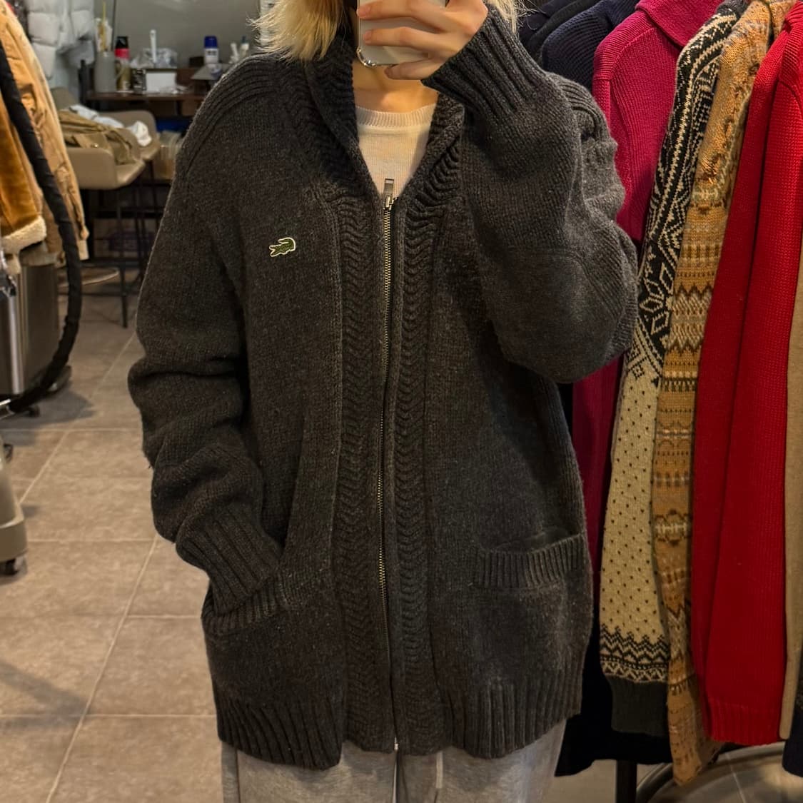 [NO.9] 라코스테 니트 집업 가디건 상품이미지2