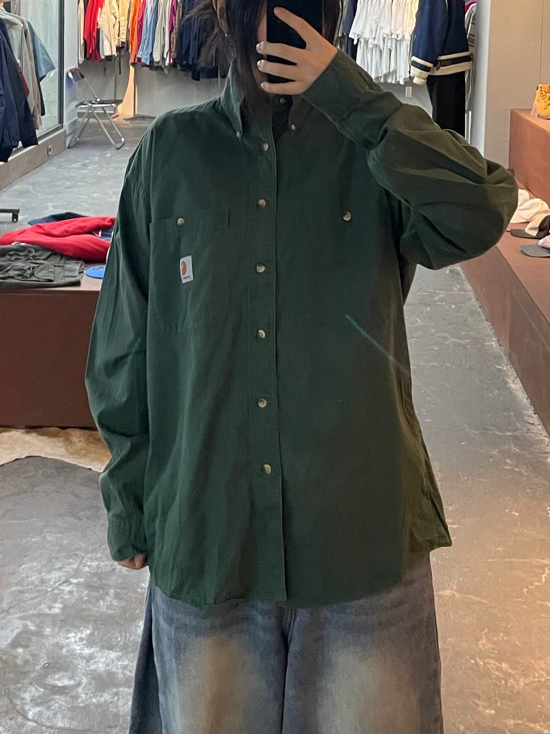 칼하트 그린 셔츠 H2302 상품이미지1