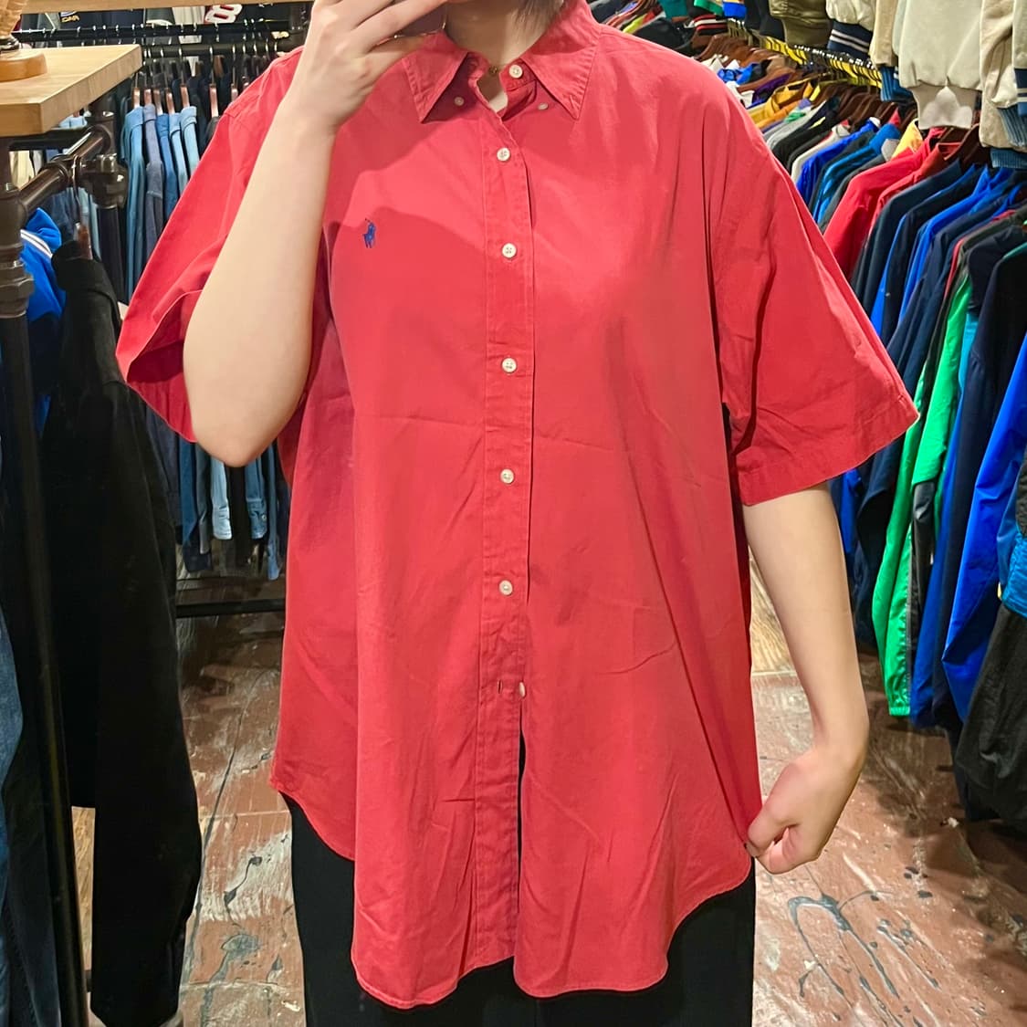 [HI] 폴로 반팔 셔츠 레드 상품이미지2