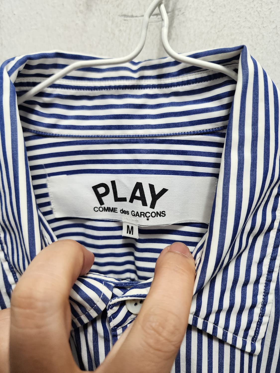 꼼데가르송 PLAY 블랙하트 스트라이프 셔츠 m 상품이미지3