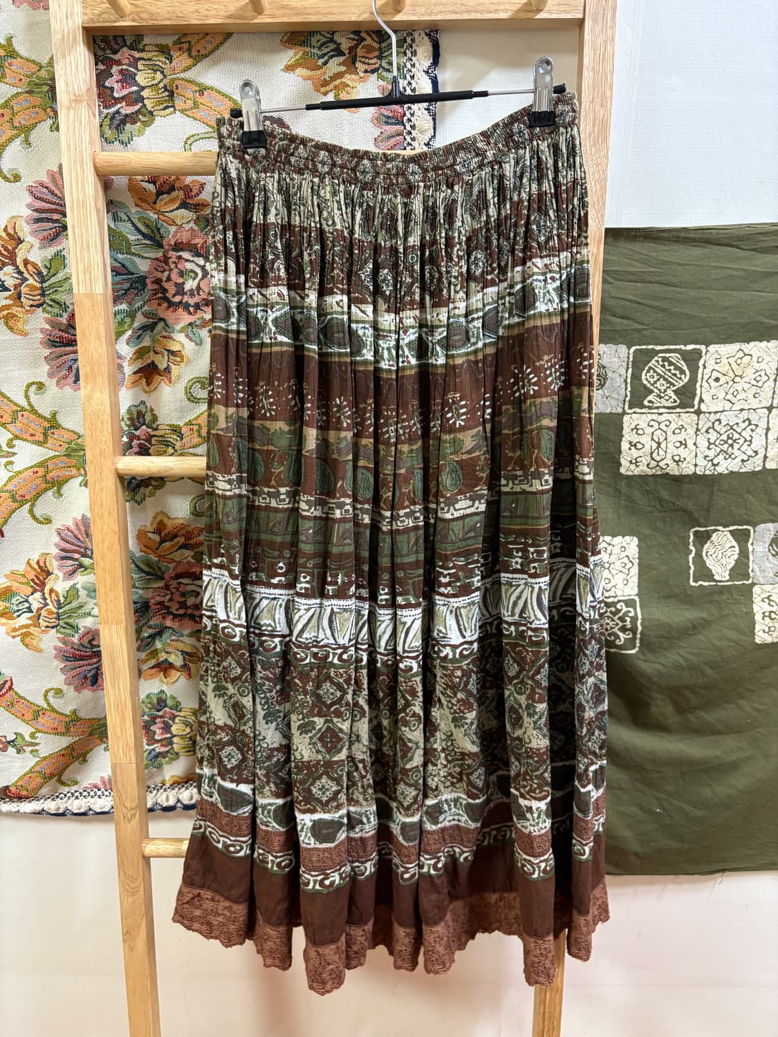 히피 에스닉 패턴 롱 스커트 상품이미지4