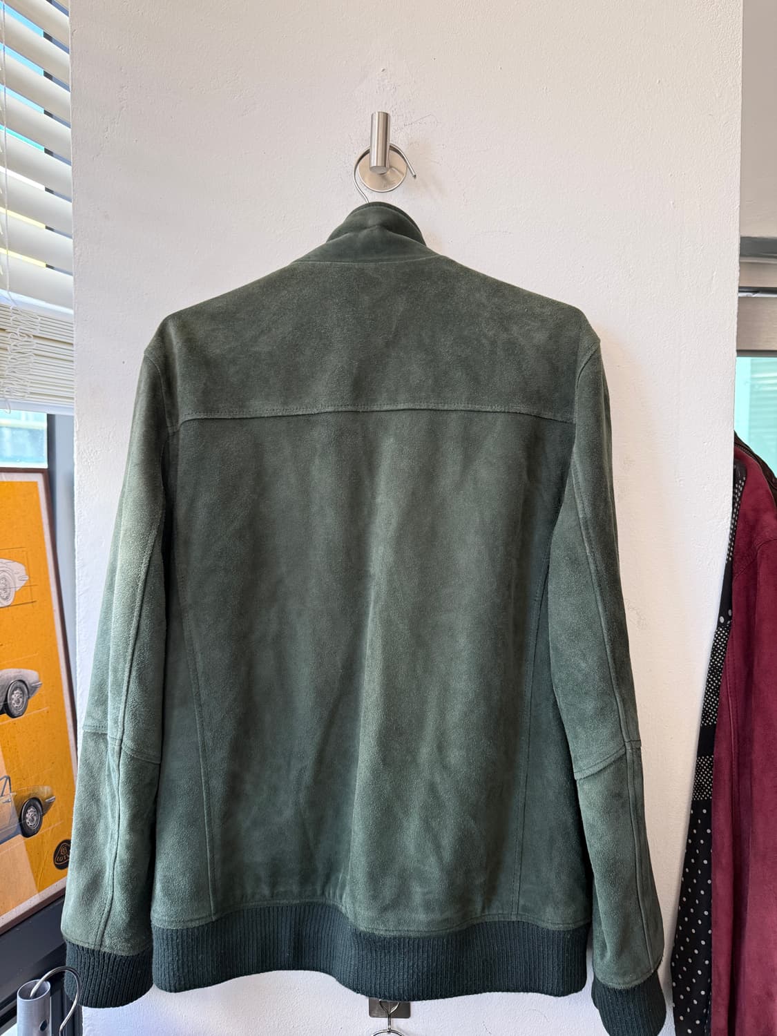 00‘s Sandro 스웨이드 레더 딥그린 집업 자켓 상품이미지4
