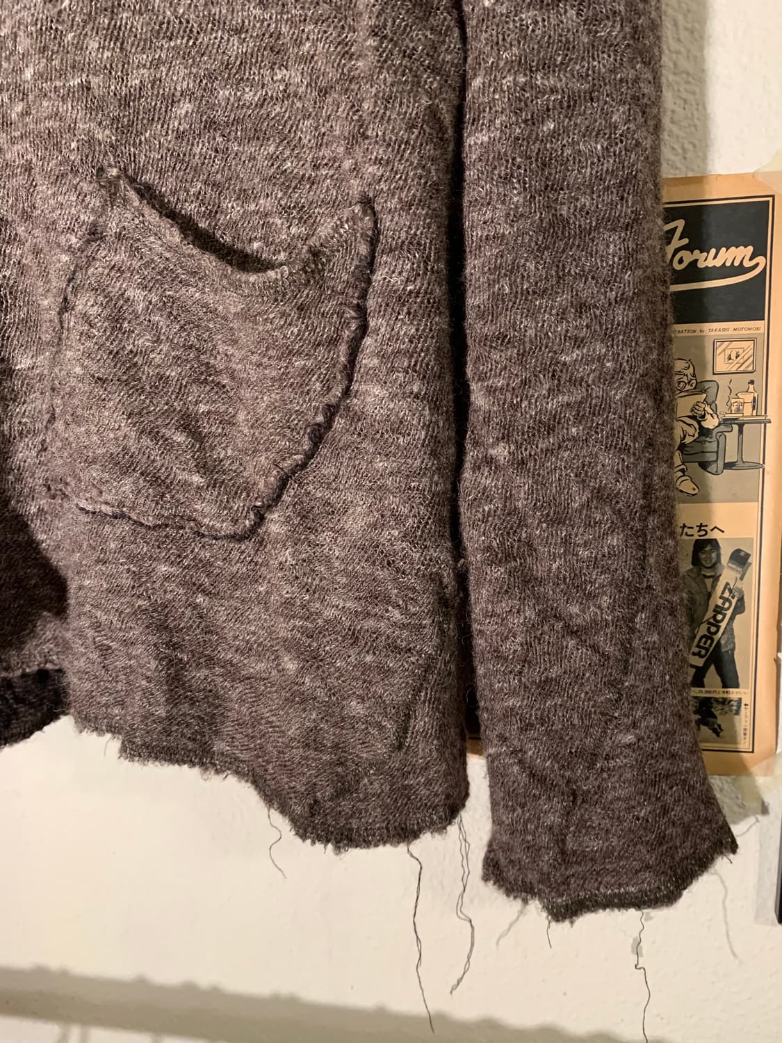 캐피탈 사이드 버튼 사선 가디건 상품이미지4