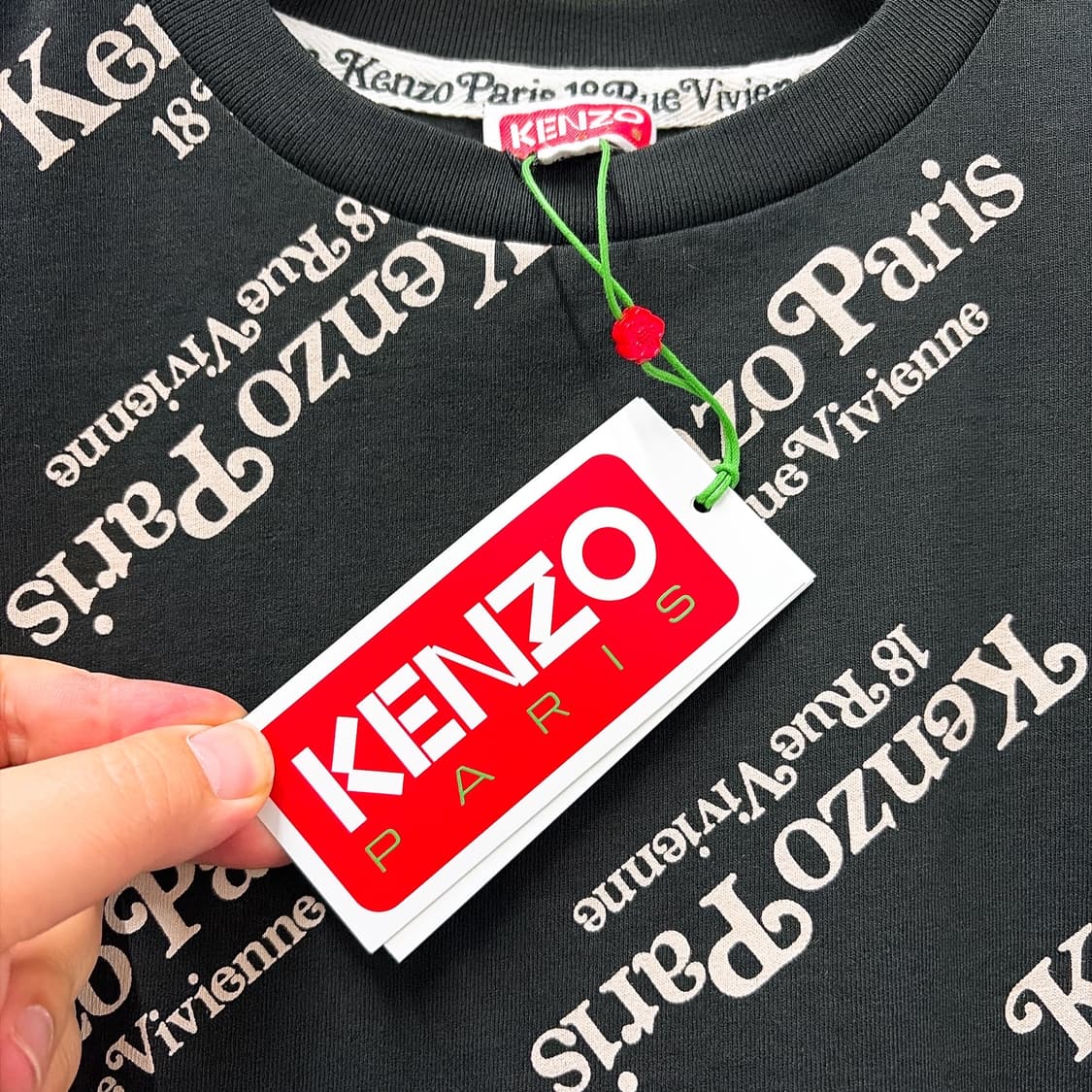 (정품/새상품) KENZO 겐조 여성 블랙 로고 프린트 오버사이즈 티셔츠 상품이미지3