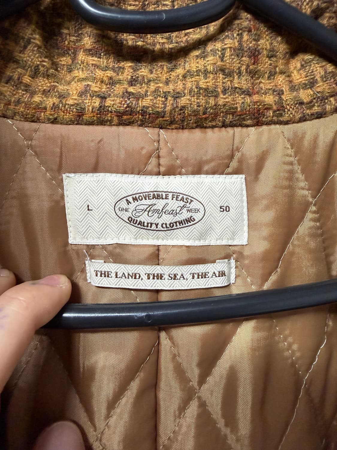 [새상품] 암피스트 울 체크 코트 브라운 상품이미지5