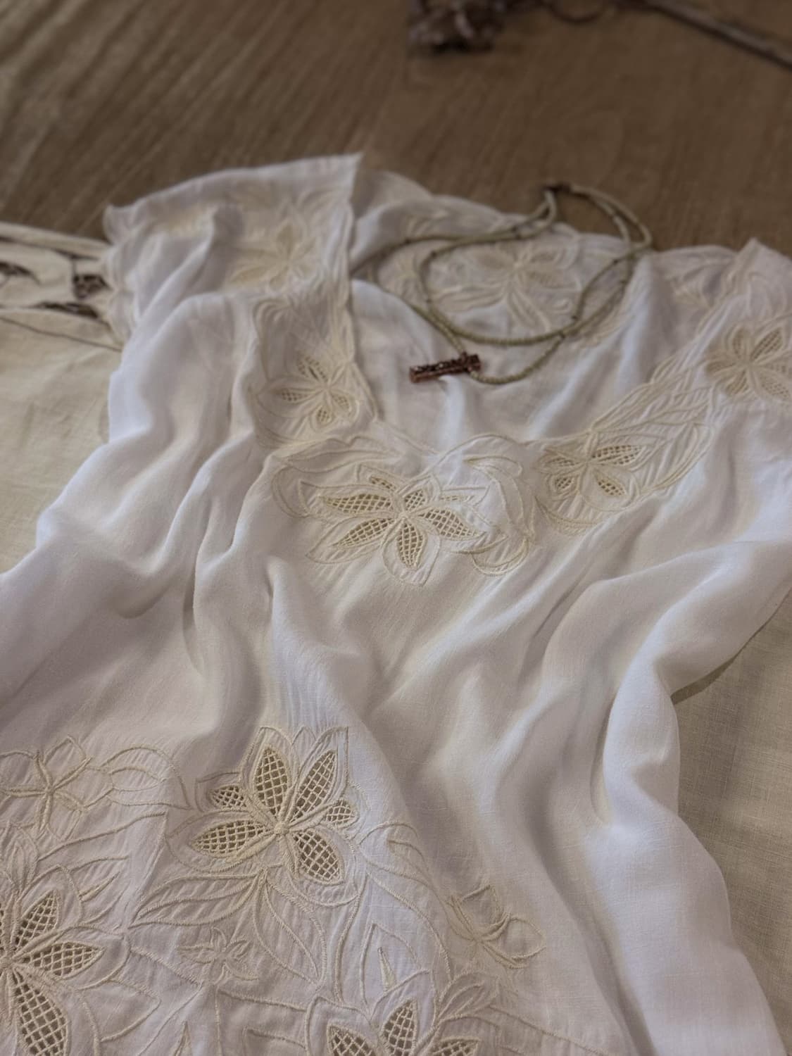 Floral Embroidered Linen Vest 0057 상품이미지2