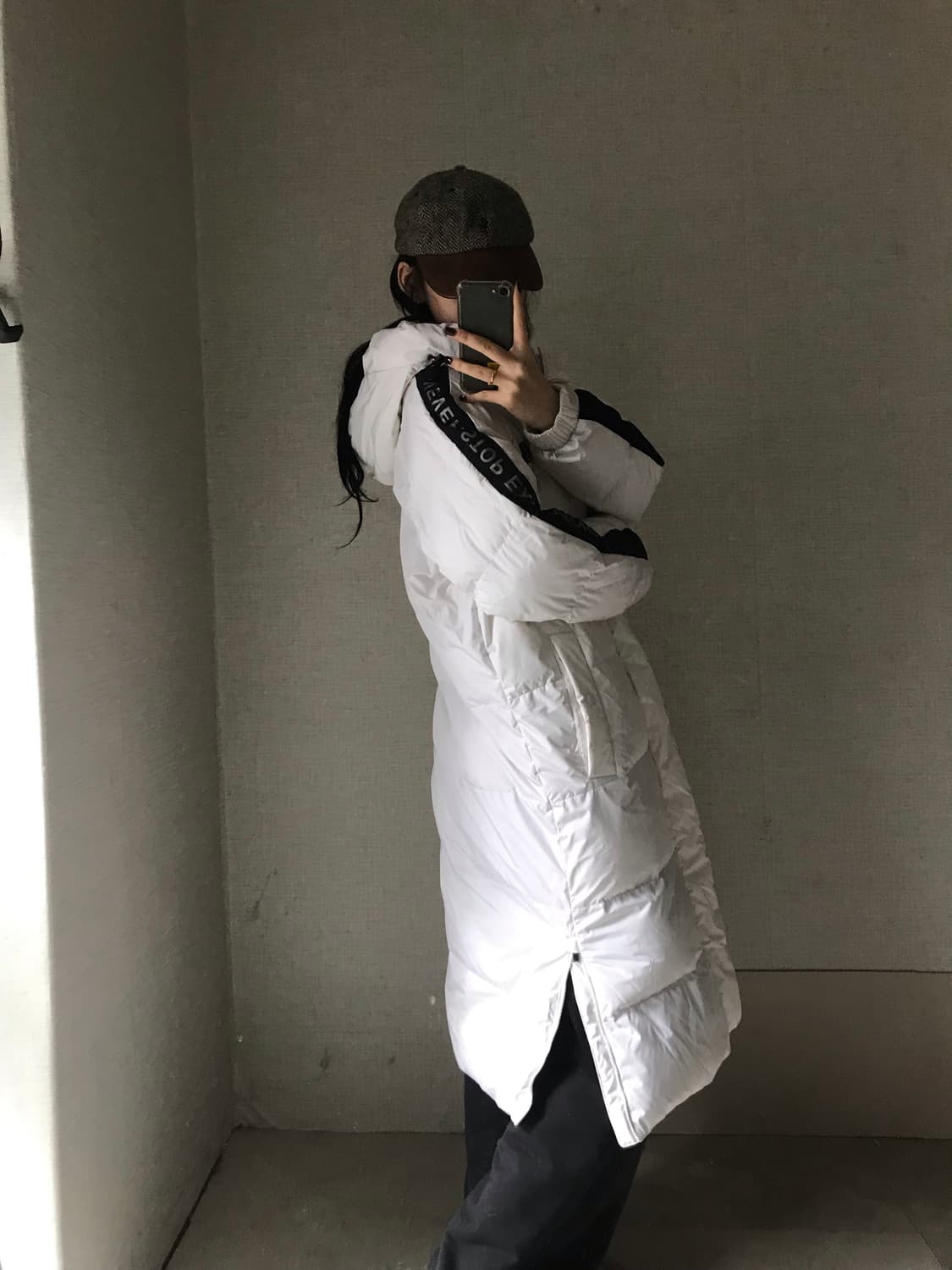 노페 화이트 롱패딩 상품이미지3