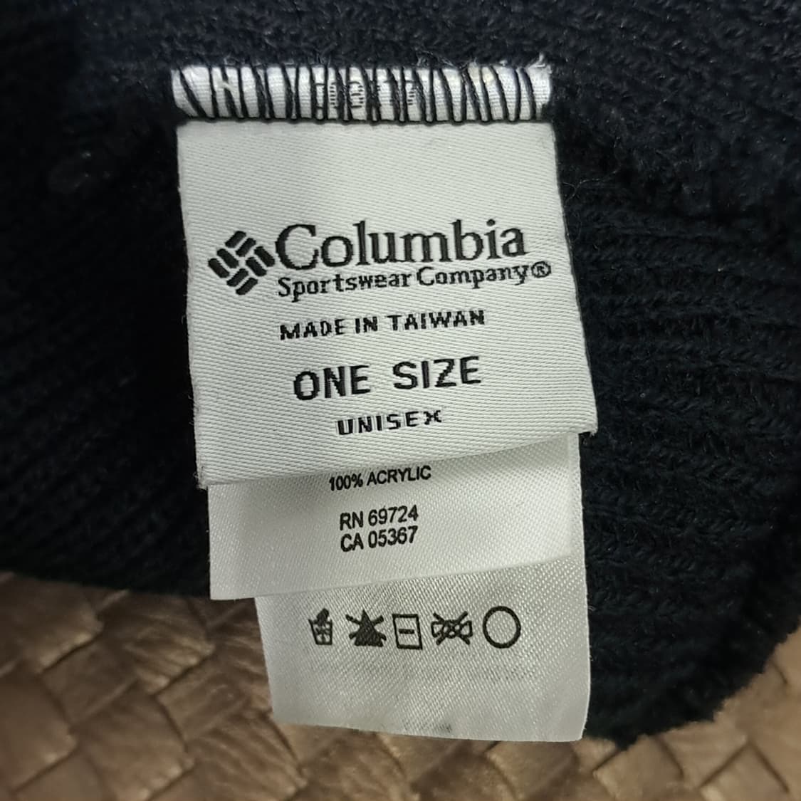 대만판 콜롬비아 90s 블랙 립 니트 화이트 자수 로고 비니 P2014 상품이미지7