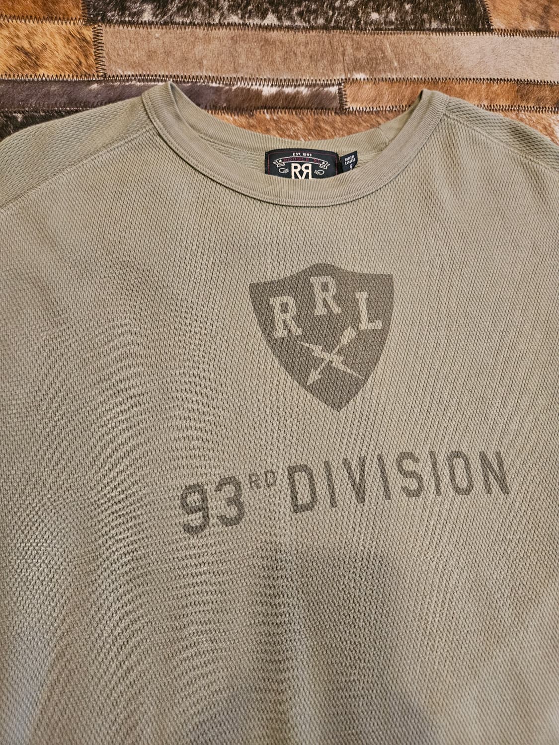 더블알엘 인디고 워싱 와플 프린팅 티셔츠  상품이미지3