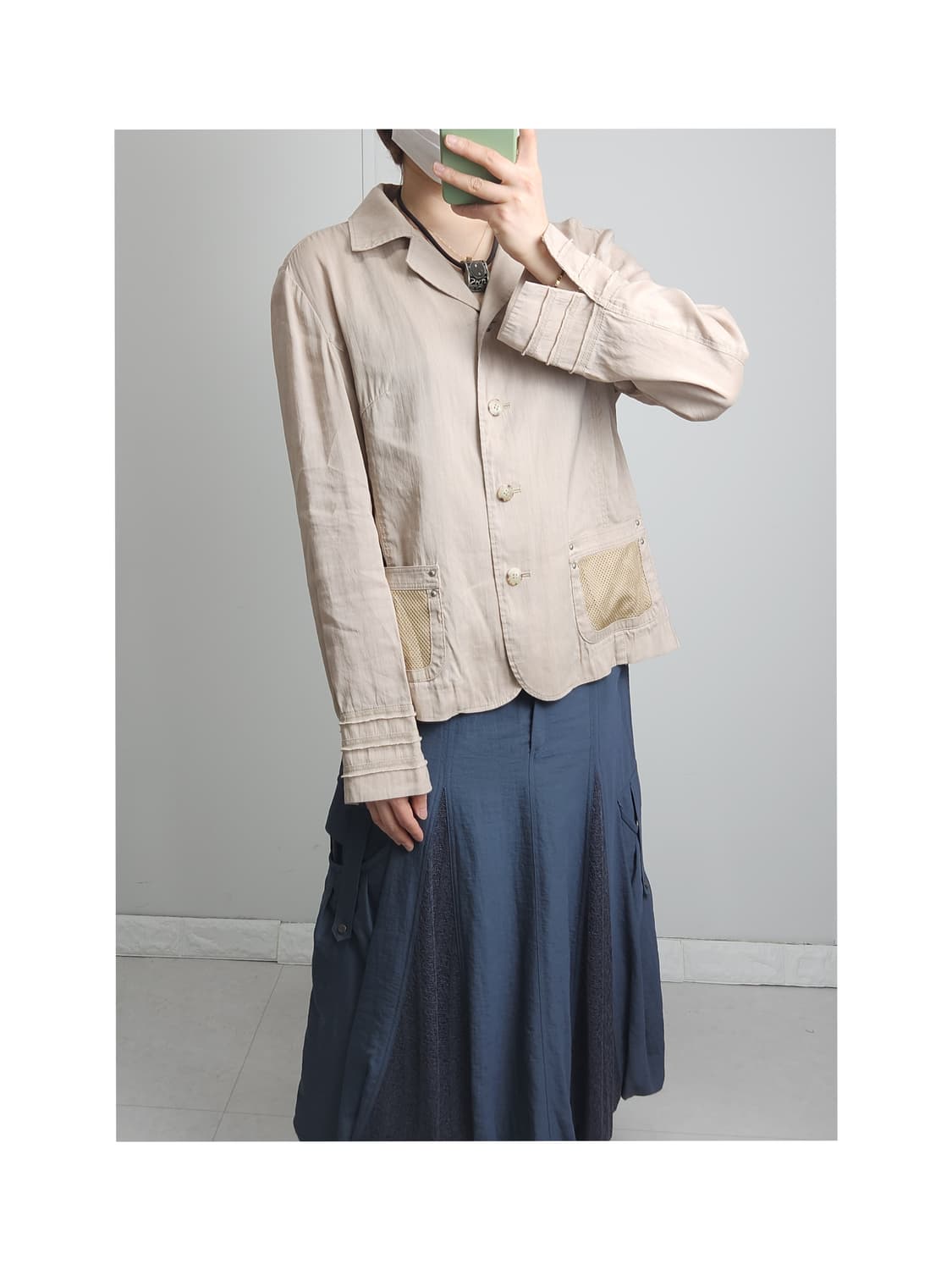(Simple life)리넨 메쉬 자켓 상품이미지1