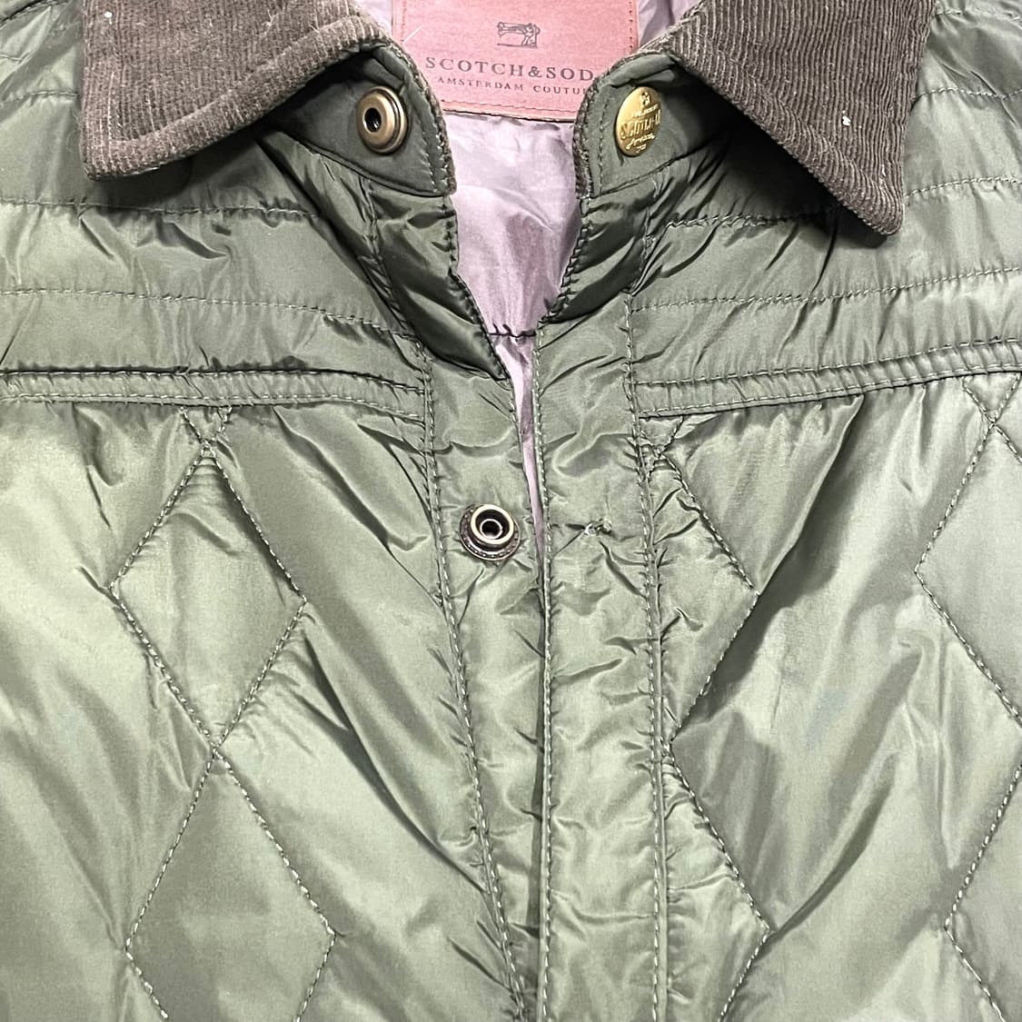 스카치앤소다 다크카키 브라운카라 퀼팅자켓 여성L 상품이미지3