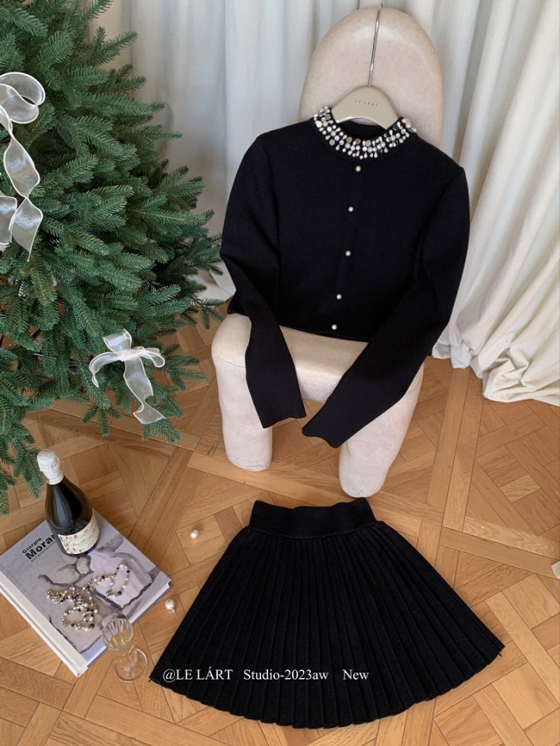 LELART 연말 진주 비즈 니트 [새상품] 상품이미지9