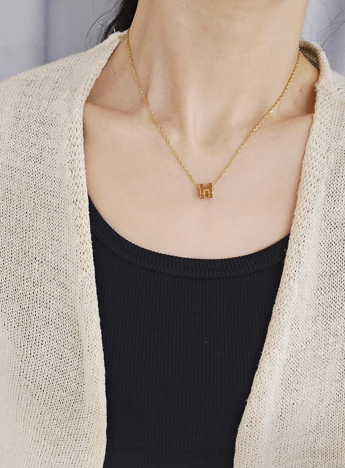 [상태최상] 에르메스 미니 팝아슈 목걸이 뉴골드 [정품/풀세트] 상품이미지5