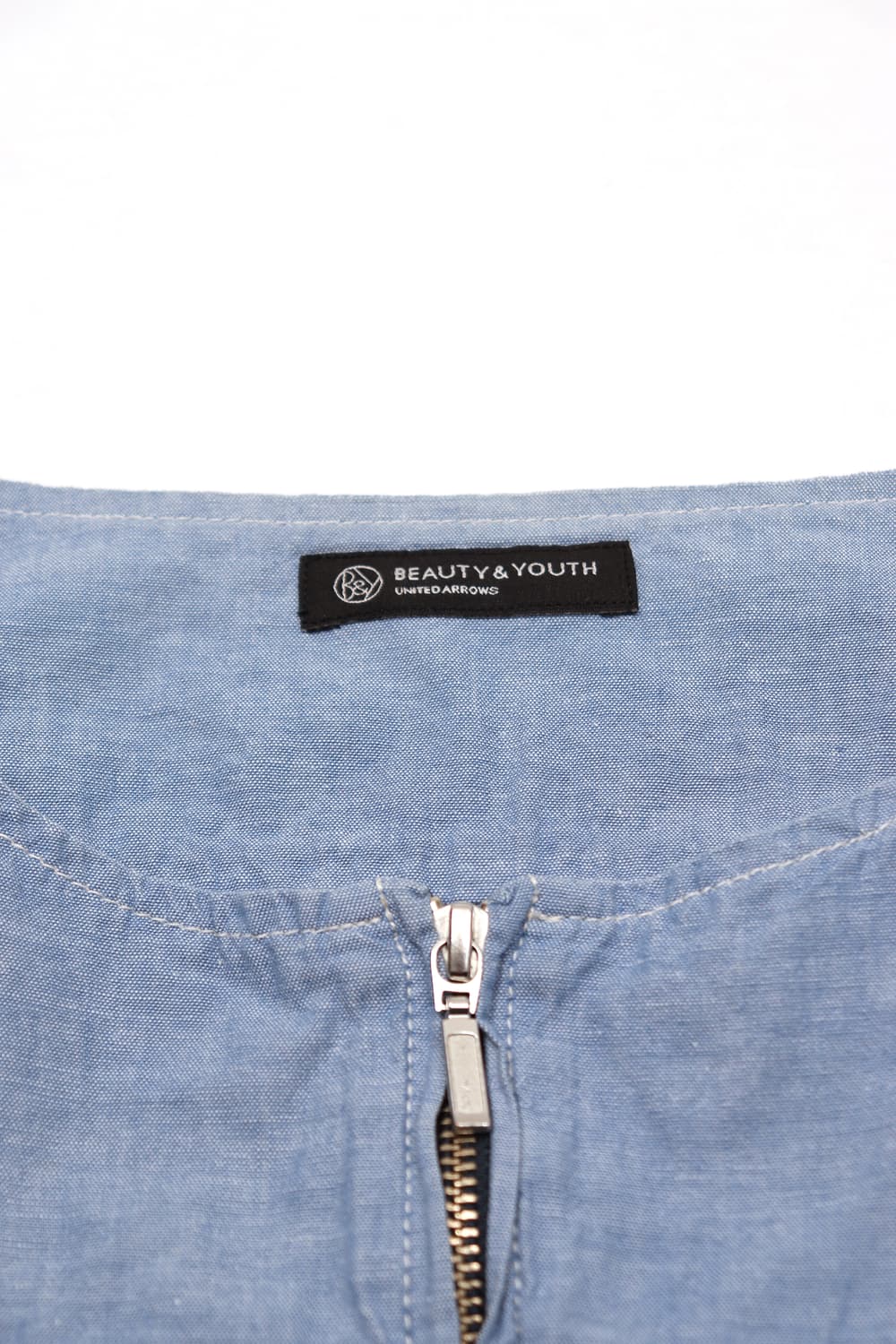 BEUTY & YOUTH 유나이티드애로우 샴브레이 보트넥 7부 집업 점퍼 상품이미지3