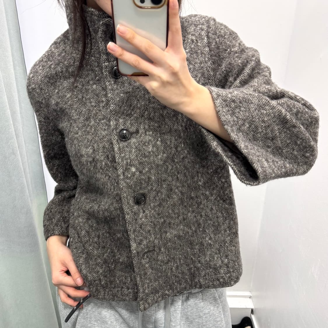 무인양품 그레이 울 코트 상품이미지2