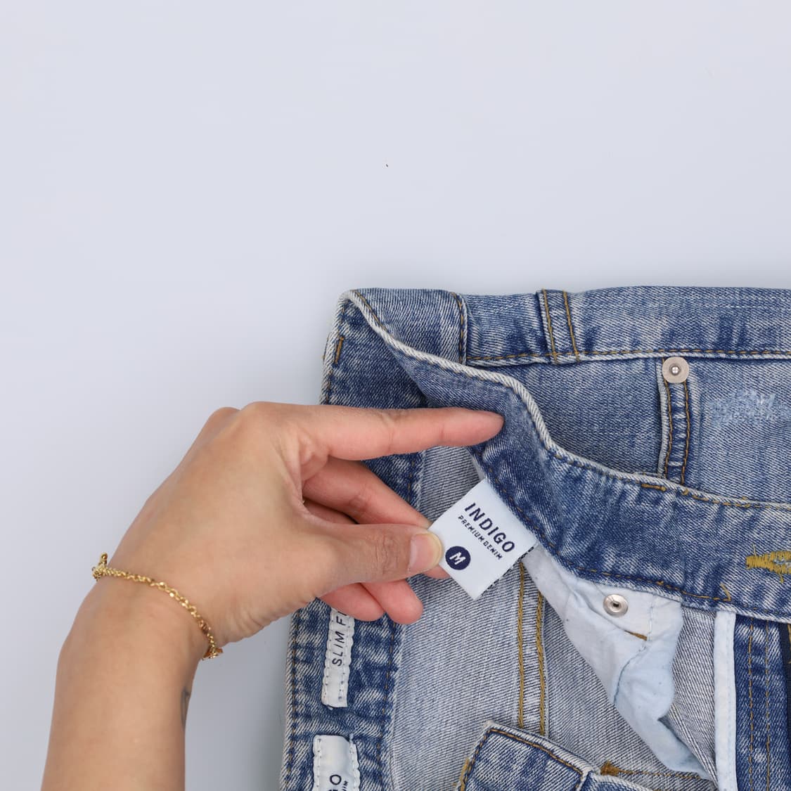 M 인디고 여성 컷팅 데님팬츠 0424H1 상품이미지4