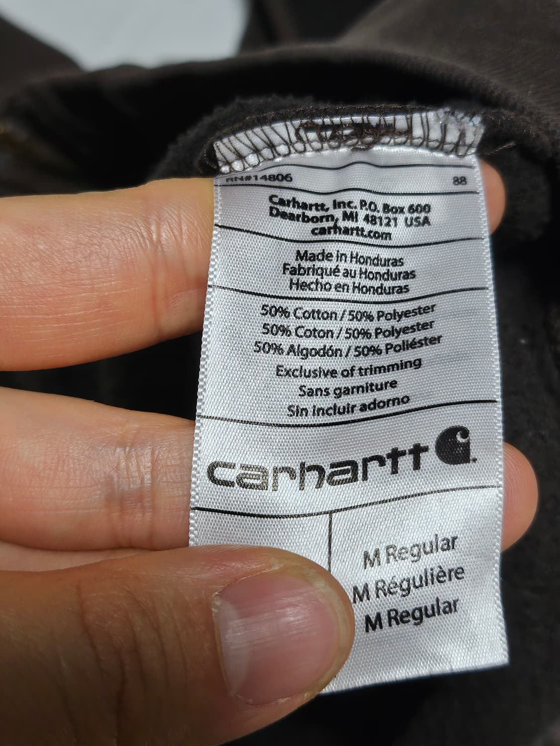 칼하트 후드 집업 브라운 M 상품이미지3