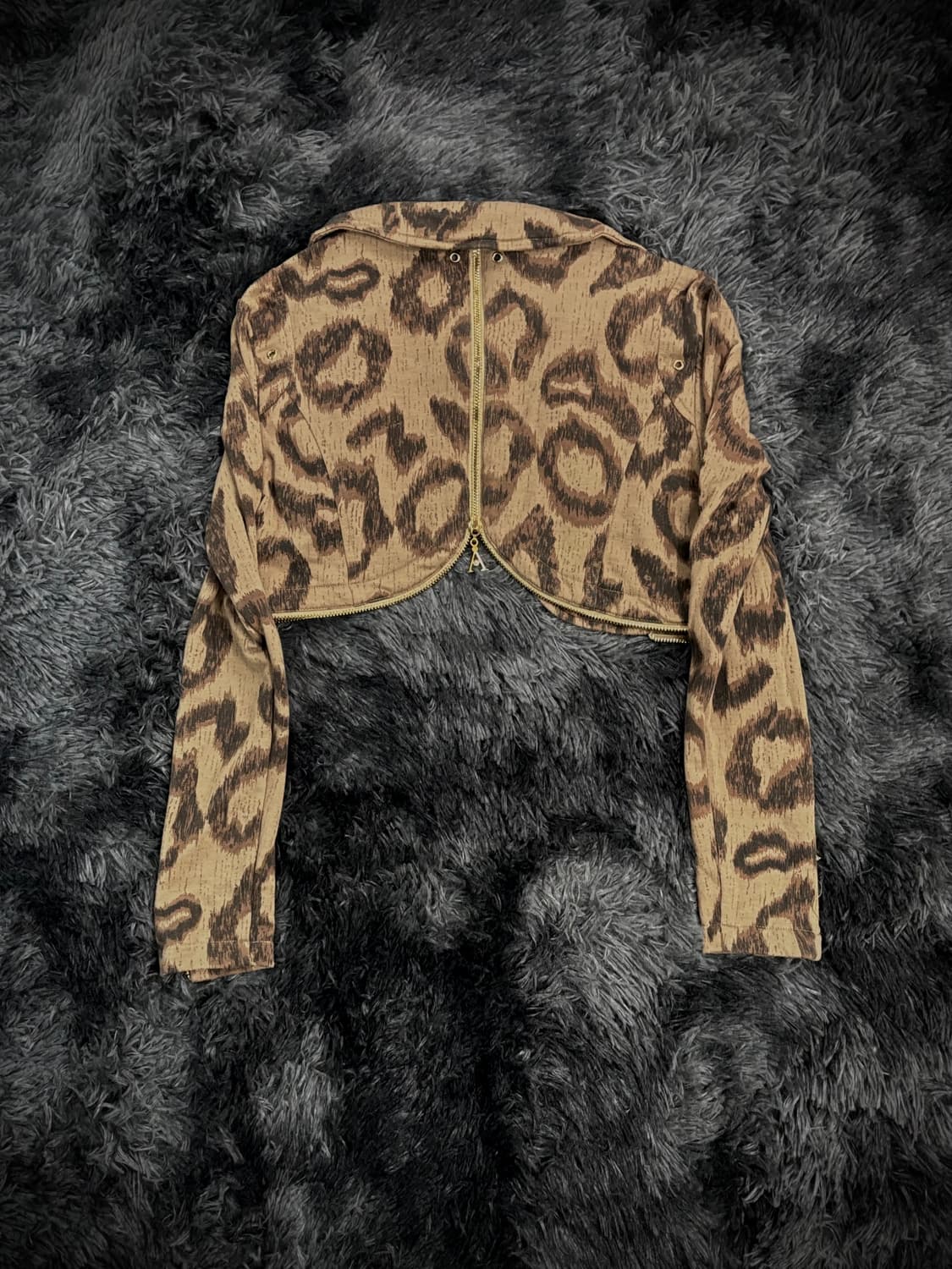 ANZU 레오파드 크롭 지퍼 디테일 자켓 상품이미지2