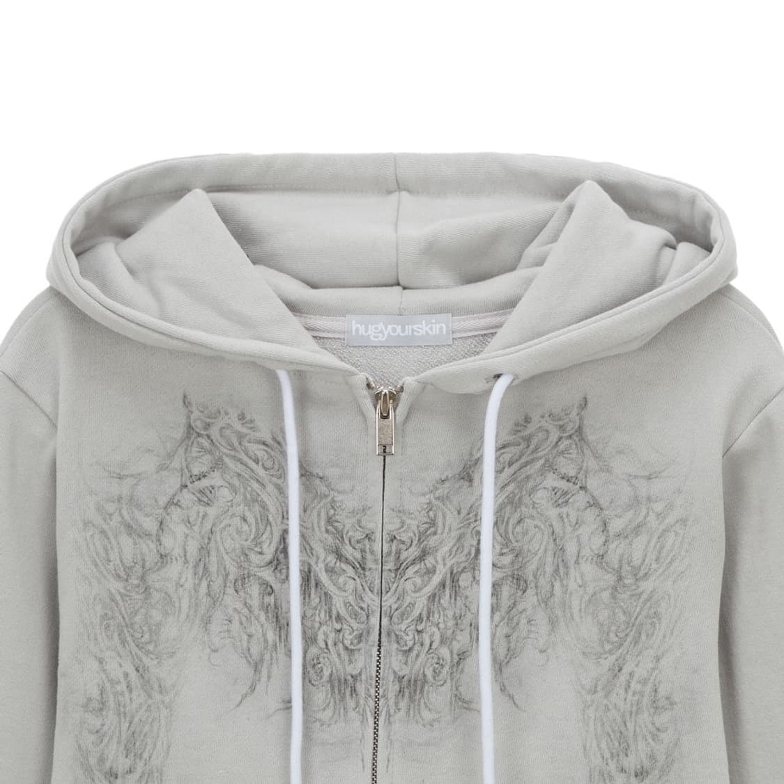 Hug your skin 허그유어스킨 스컬리 크롭 후드집업 상품이미지2