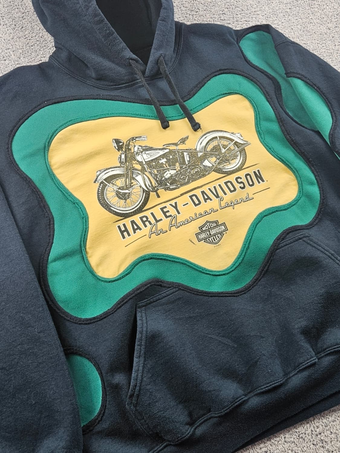 할리데이비슨 아플리케 커스텀 스웻 후드 티셔츠 (2XL추정) / 9322 상품이미지6
