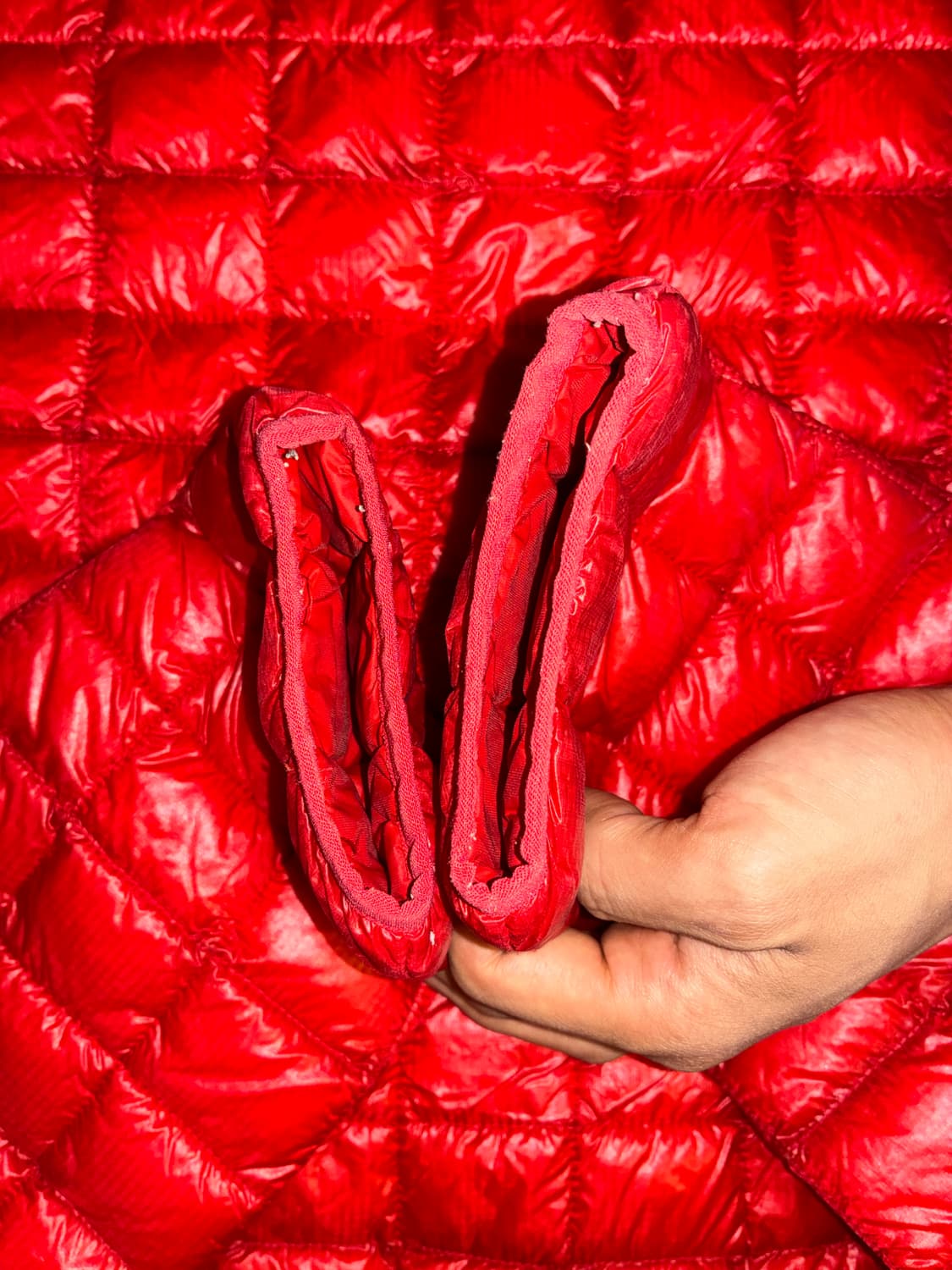 100) 노스페이스 퀼팅 패딩 레드 미노이 상품이미지7