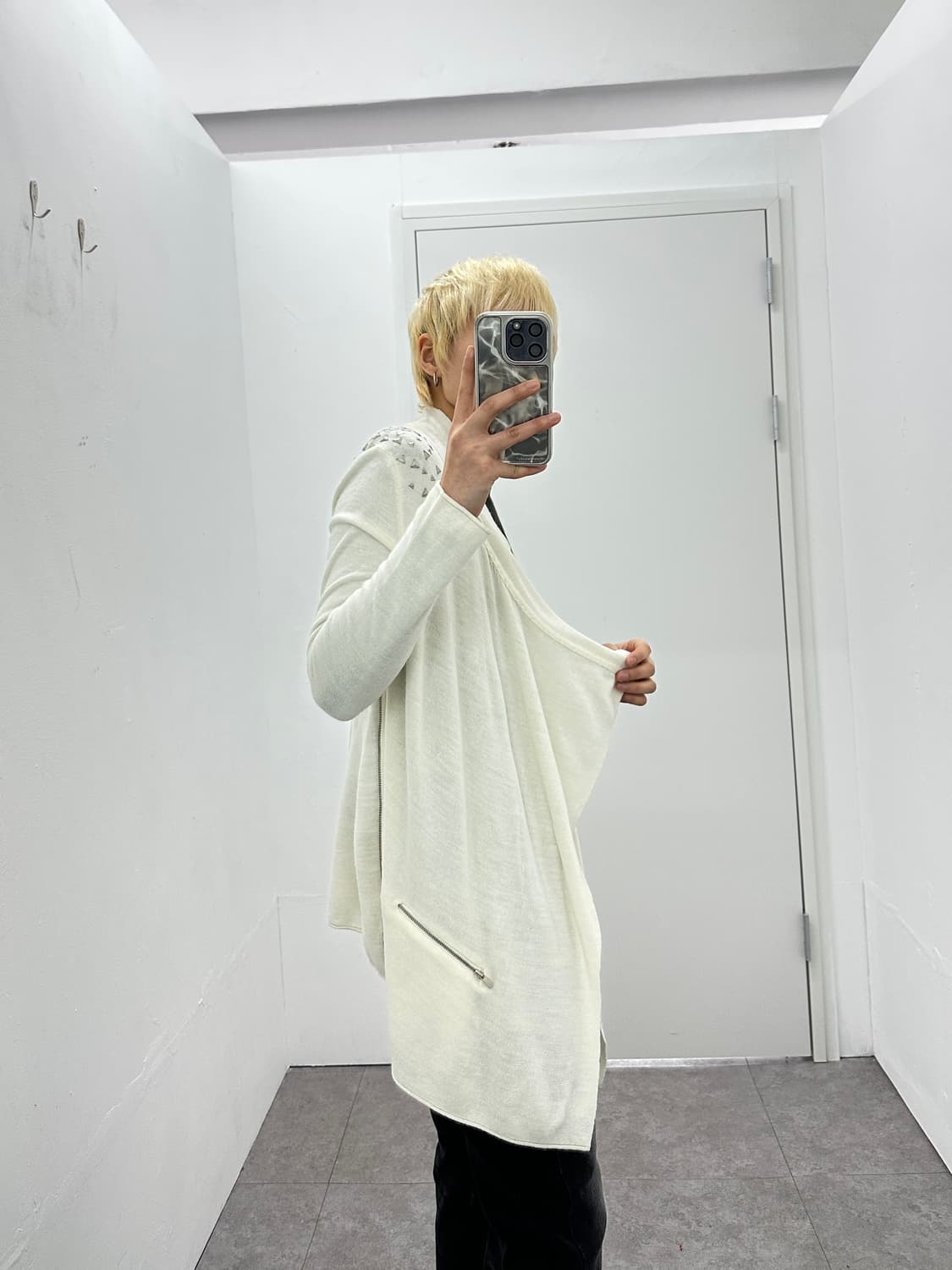 SYSTEM asymmetric drape stud cardigan 상품이미지5