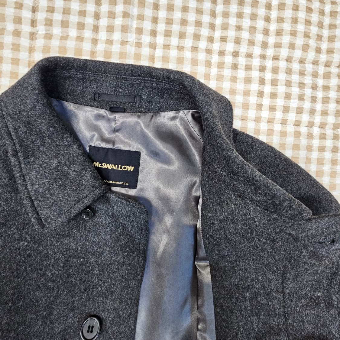 회색 울100 롱 코트 남자100 상품이미지7